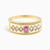 Antique Victorian 15ct Gold Pearl and Ruby Ring