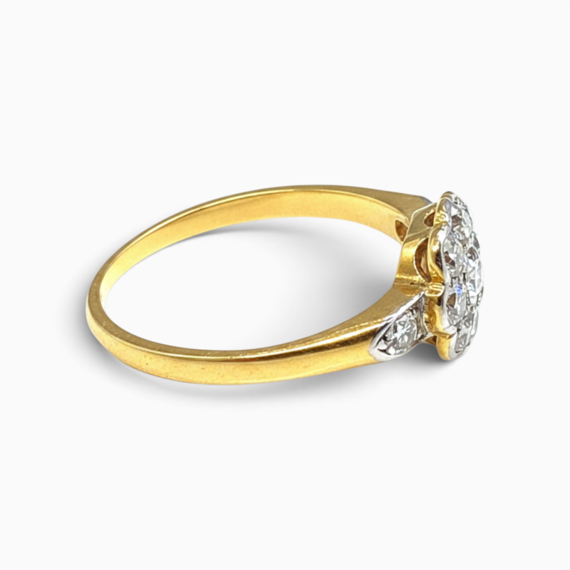 Antique/Art Deco 18ct Yellow Gold and Platinum Diamond Ring
