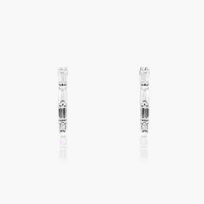 Baguette cut diamond earrings