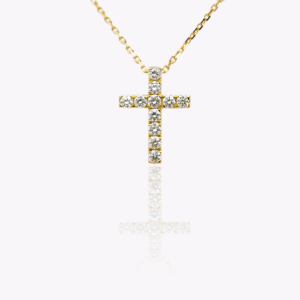 Yellow Gold Diamond Cross