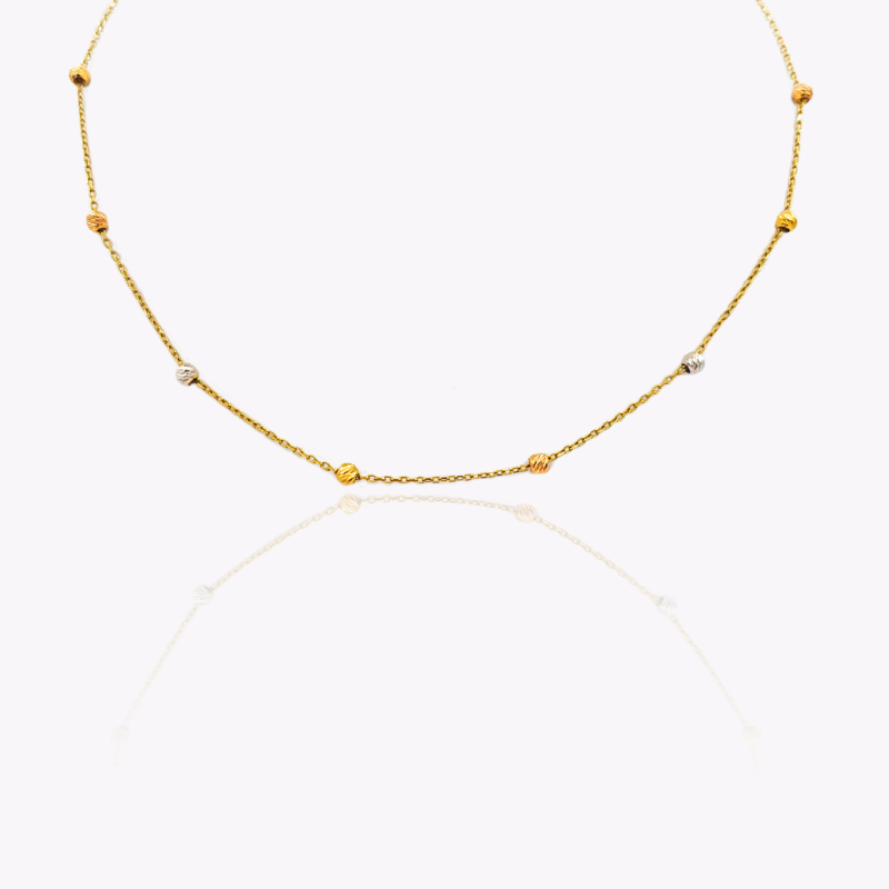 18ct Yellow Gold Bead Necklace