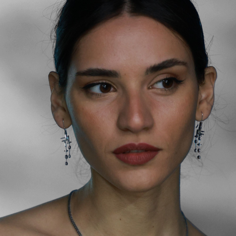 fancy diamonds drop earrings