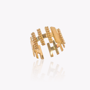 18ct Yellow Gold Wide Band Bar Ring
