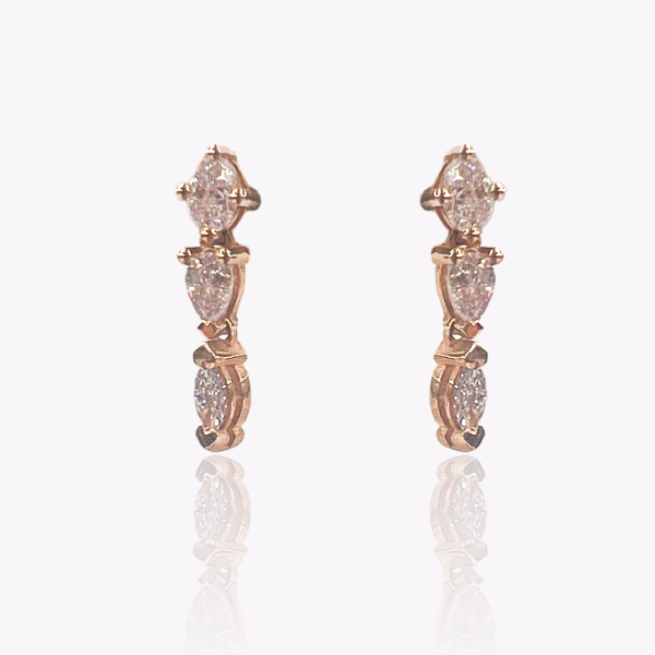 Pink diamond drop earrings