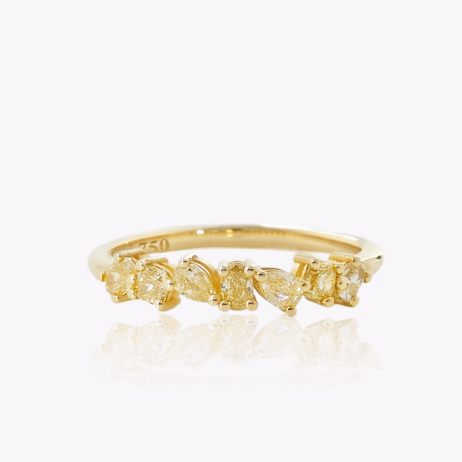 Yellow Diamond Asymmetric Ring