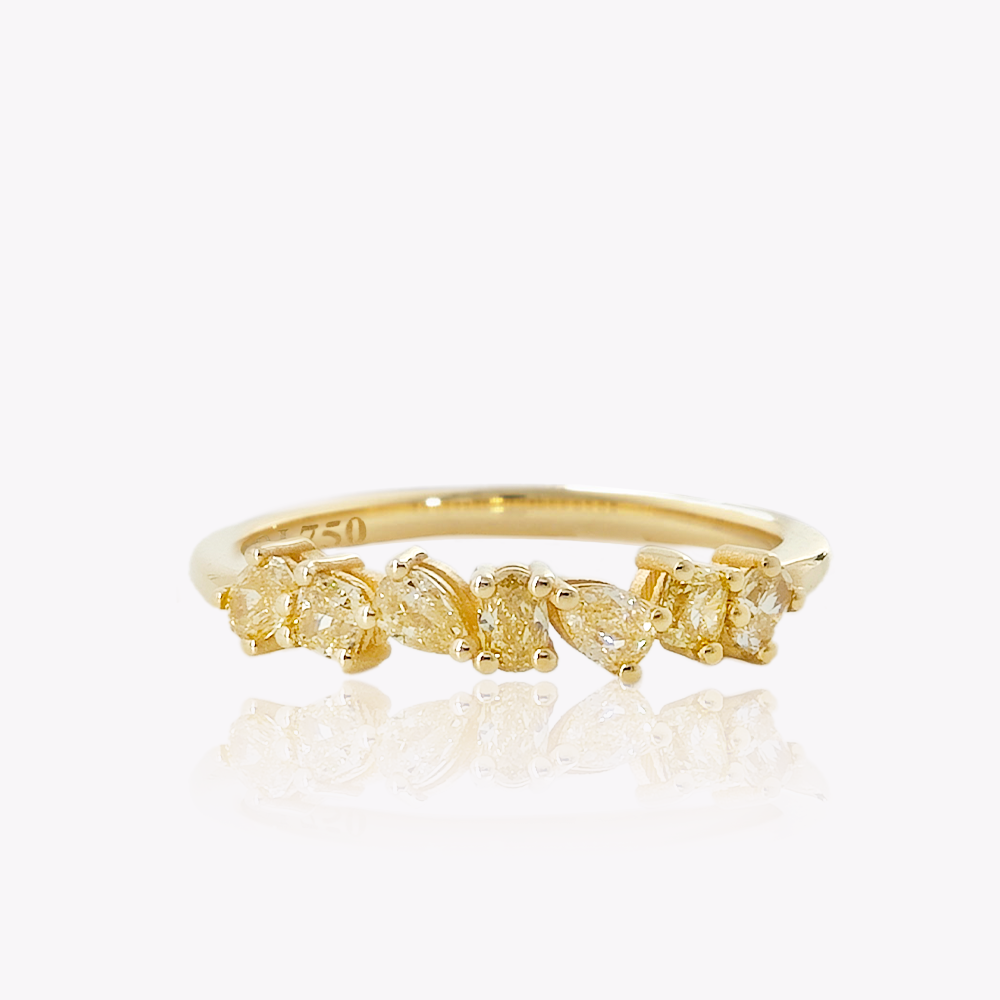 Yellow Diamond Asymmetric Ring