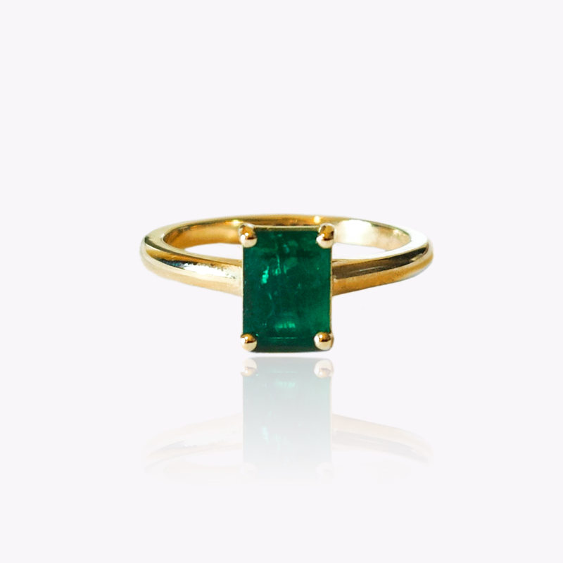 Solitaire Emerald Ring