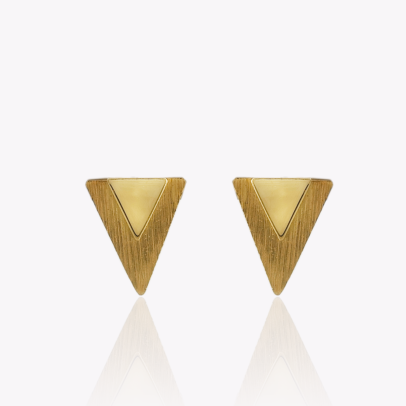 Yellow Gold Triangle Earrings