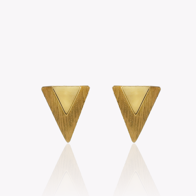 Yellow Gold Triangle Earrings