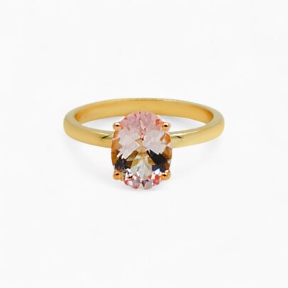 Melina Morganite Ring Yellow Gold