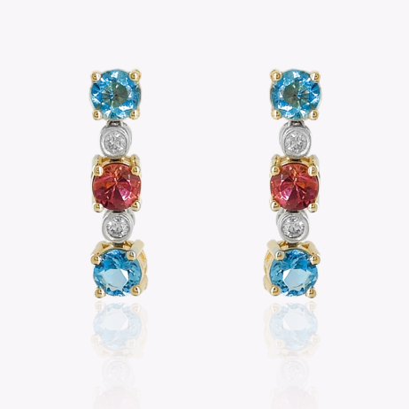 Tourmaline and diamond earrings