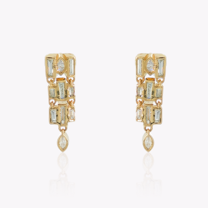 Baguette and Marquise Cut Diamond Earrings