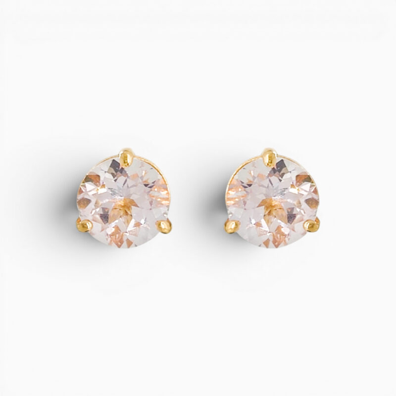 18ct Rose Gold Morganite Studs