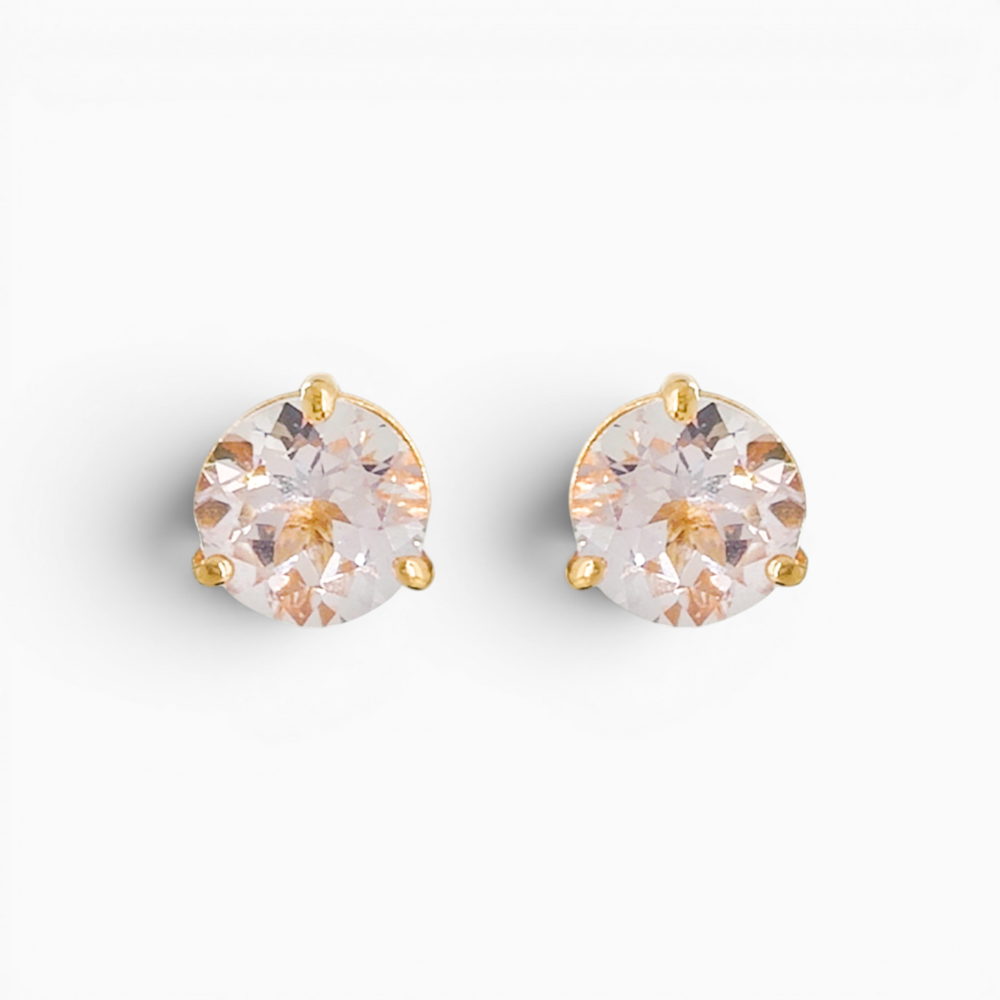 18ct Rose Gold Morganite Studs