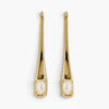 18 karat yellow gold baguette diamond drop earrings
