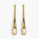 18 karat yellow gold baguette diamond drop earrings