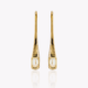 18 karat yellow gold baguette diamond drop earrings