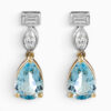 Aquamarine and diamond drop earrings
