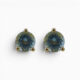 Yellow Gold aquamarine three claw studs