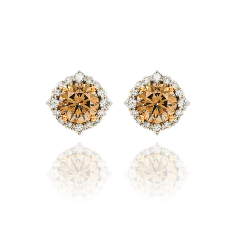 Champagne diamond cluster earrings or studs