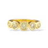 18ct Yellow Gold Five Across Bezel Set Yellow Diamond Ring