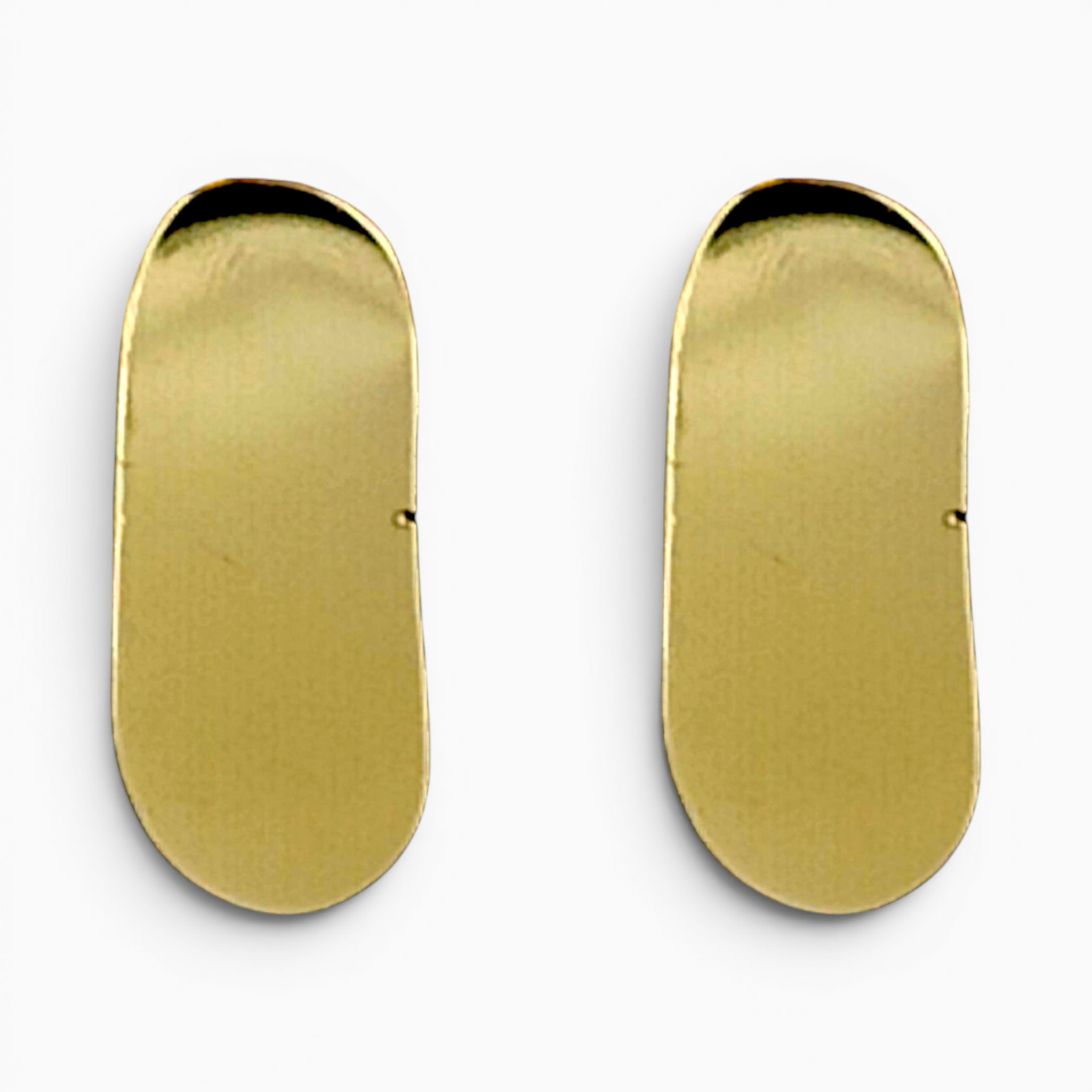 18ct Yellow Gold Curved Plain Shine Earrings