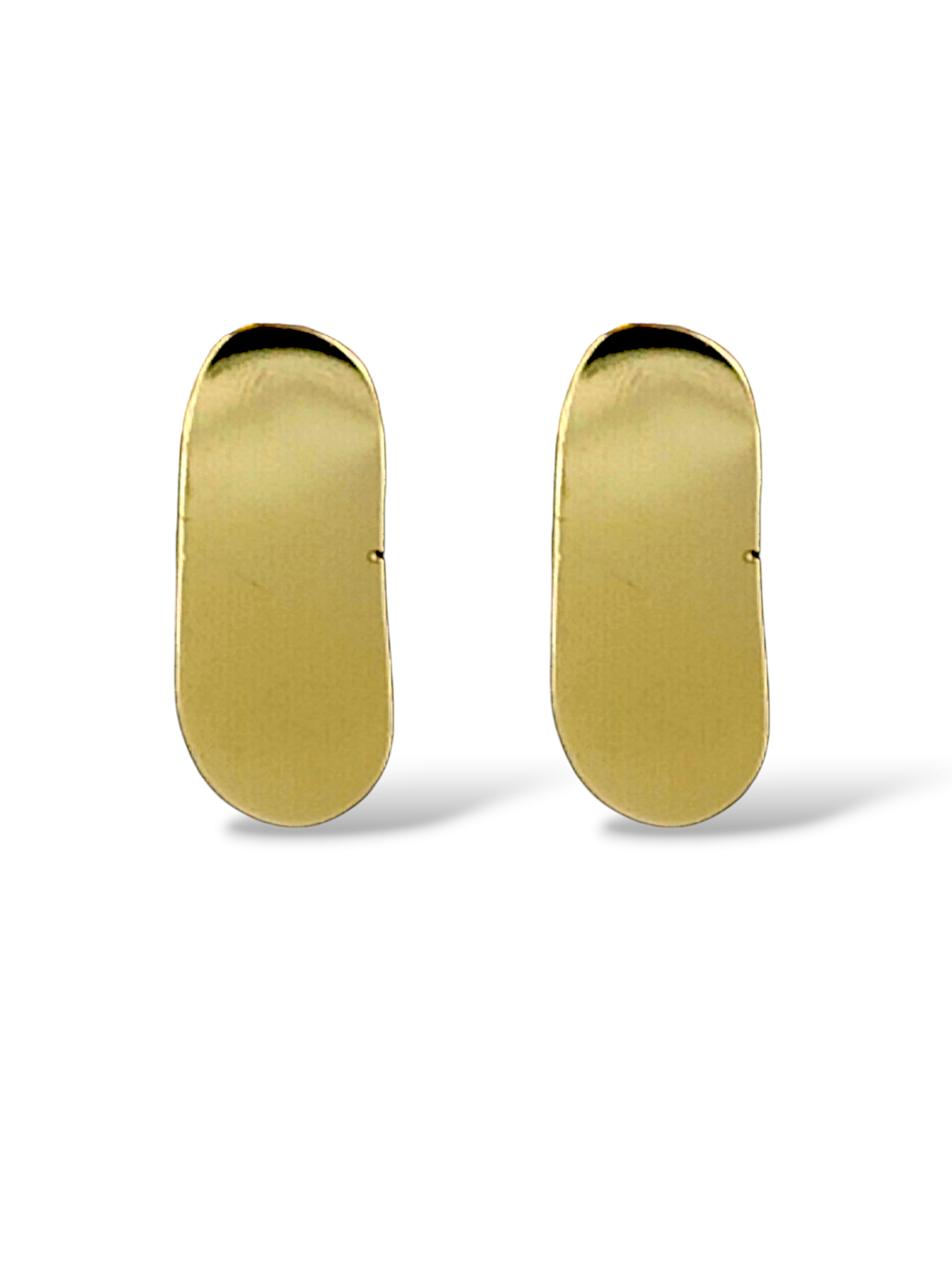 18ct Yellow Gold Curved Plain Shine Earrings
