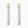Baguette, Princess and Round Brilliant cut diamond drop earrings