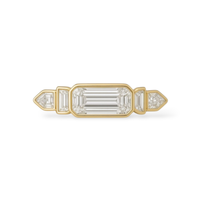 Emerald Cut Diamond Ring Long Geometric