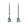 18ct Yellow and White Gold Aquamarine and Diamond Earrings