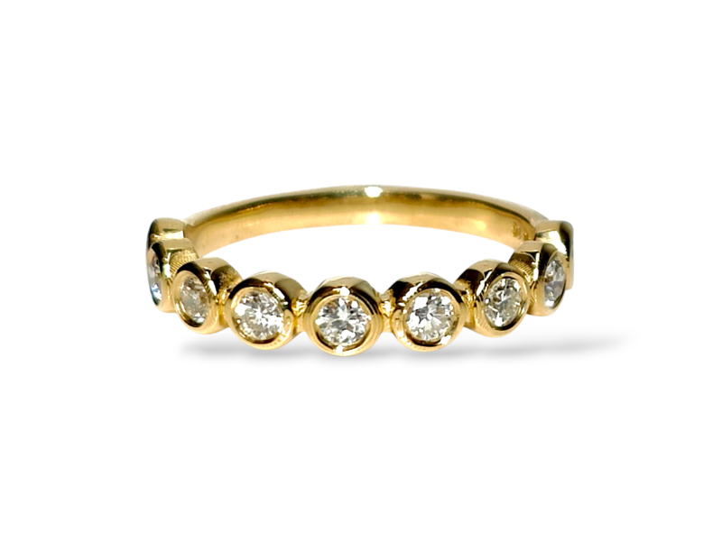 18ct Yellow Gold Bezel Set Diamond Eternity Ring or Wedding Band