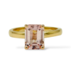 18ct Yellow and Rose Gold Solitaire Claw Set Pink Morganite Ring