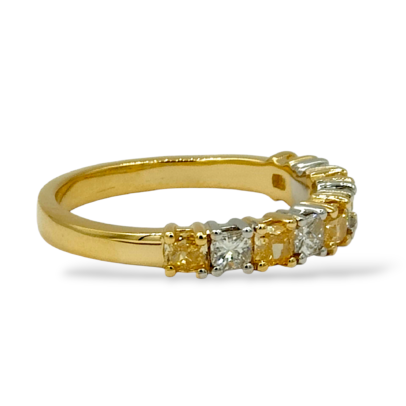18ct Yellow and White Diamond Ring in yellow and white gold