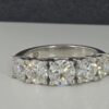 18K White Gold Claw Set Five Across Large Diamond Ring
