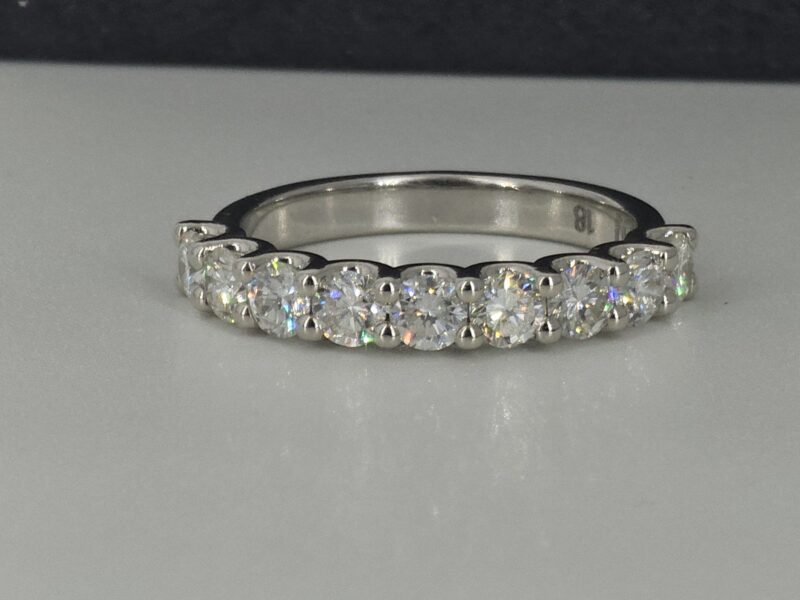 18K White Gold Nine Across Diamond Ring