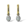 18ct Yellow Gold Solid Hoops and White Gold Oval Diamond Enhancers