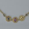 Pink sapphire and diamond necklace 18ct yellow gold