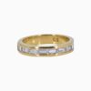 One 18 karat yellow gold channel set baguette diamond ring.