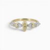 One 18 karat yellow and white gold rub and claw set alternating yellow and white diamond ring