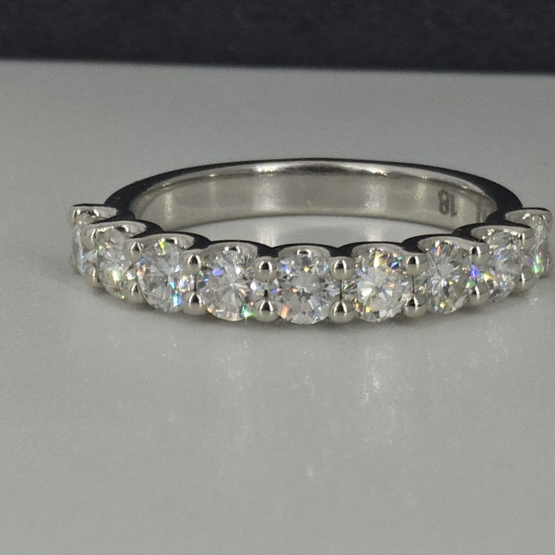 18K White Gold Nine Across Diamond Ring
