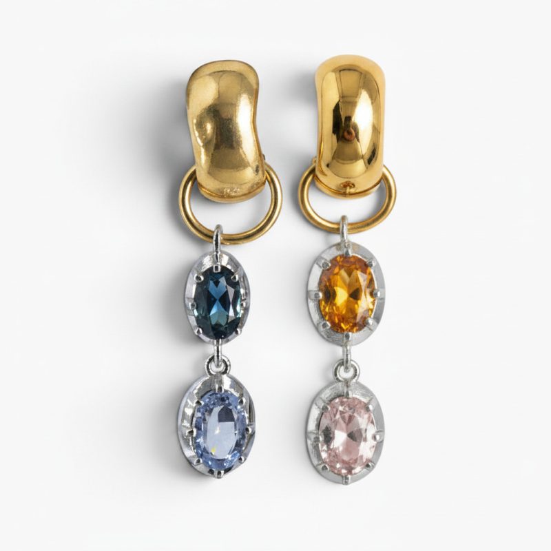 18ct-yellow-white-gold-multi-coloured-sapphire-earrings