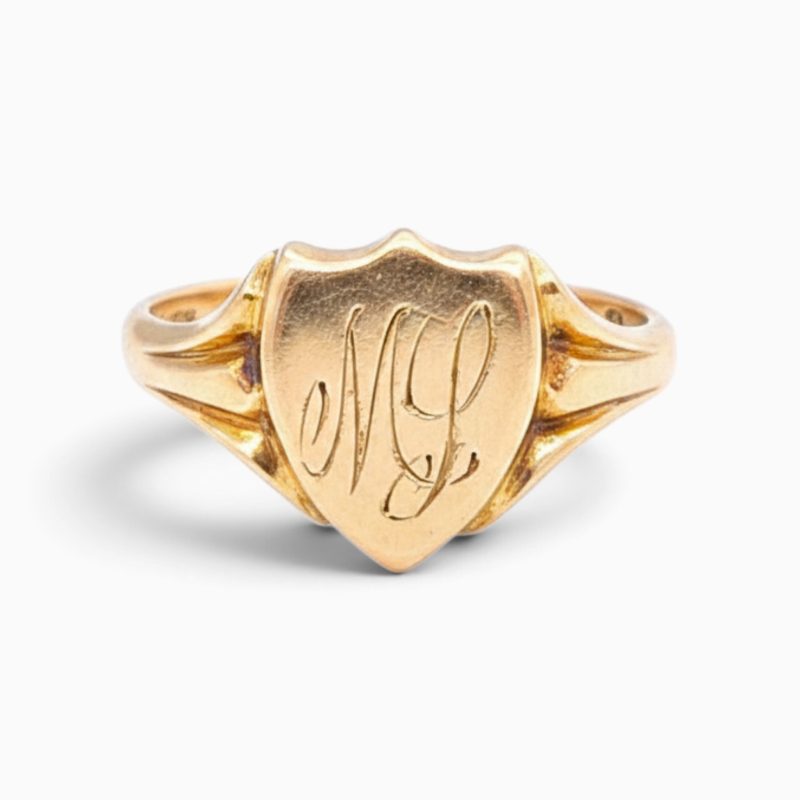 Vintage 9ct Gold Shield Ring