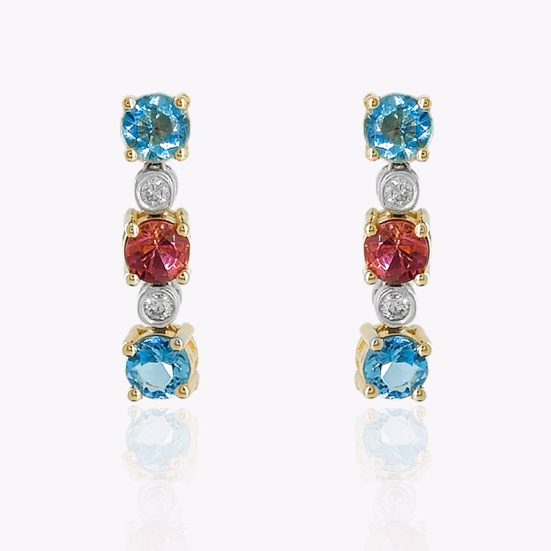 Tourmaline and diamond earrings