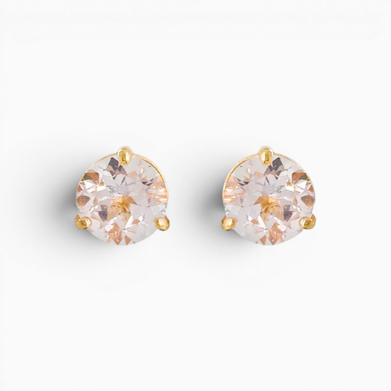 18ct Rose Gold Morganite Studs