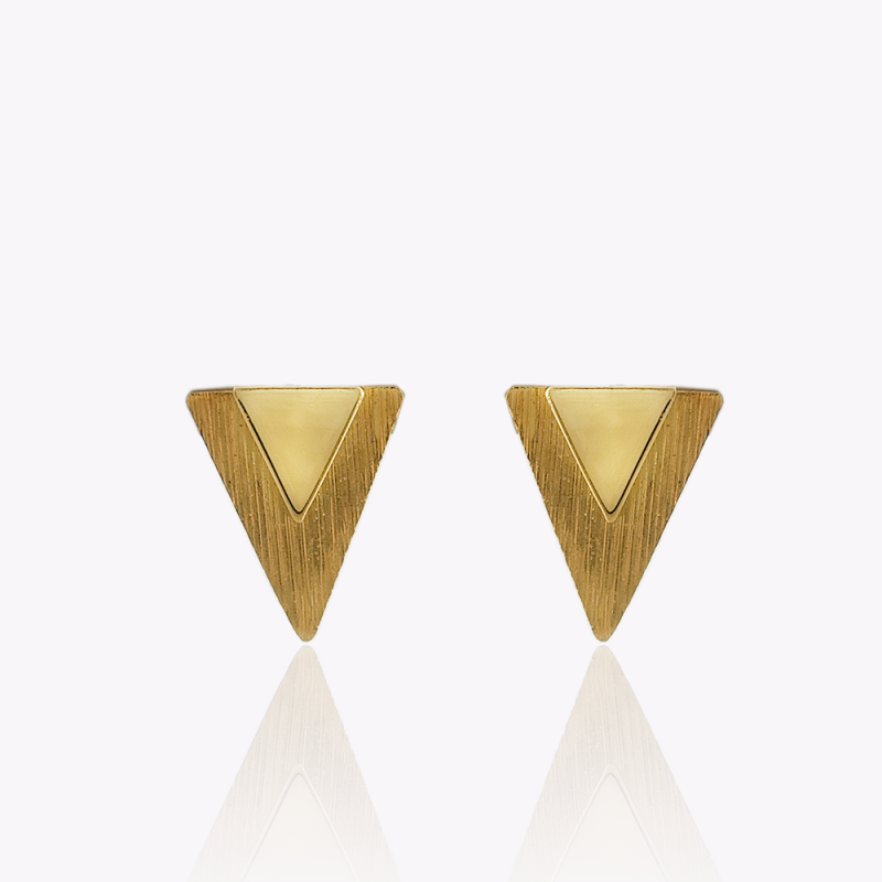 Yellow Gold Triangle Earrings