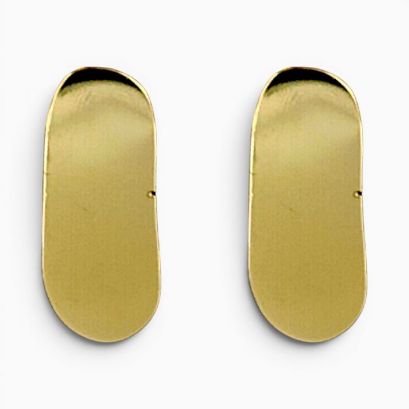 18ct Yellow Gold Curved Plain Shine Earrings