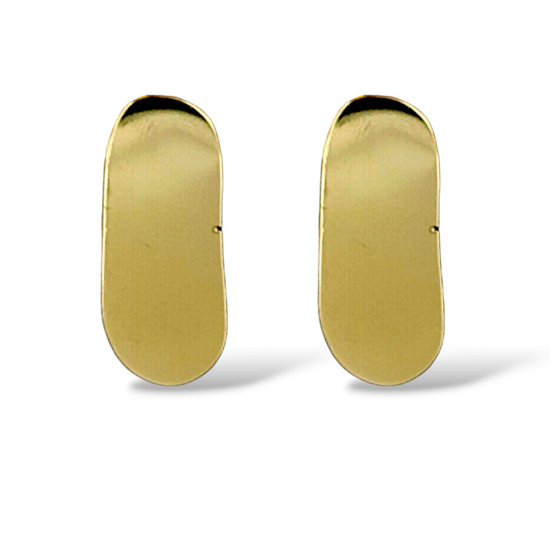 18ct Yellow Gold Curved Plain Shine Earrings