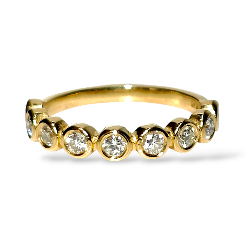 18ct Yellow Gold Bezel Set Diamond Eternity Ring or Wedding Band